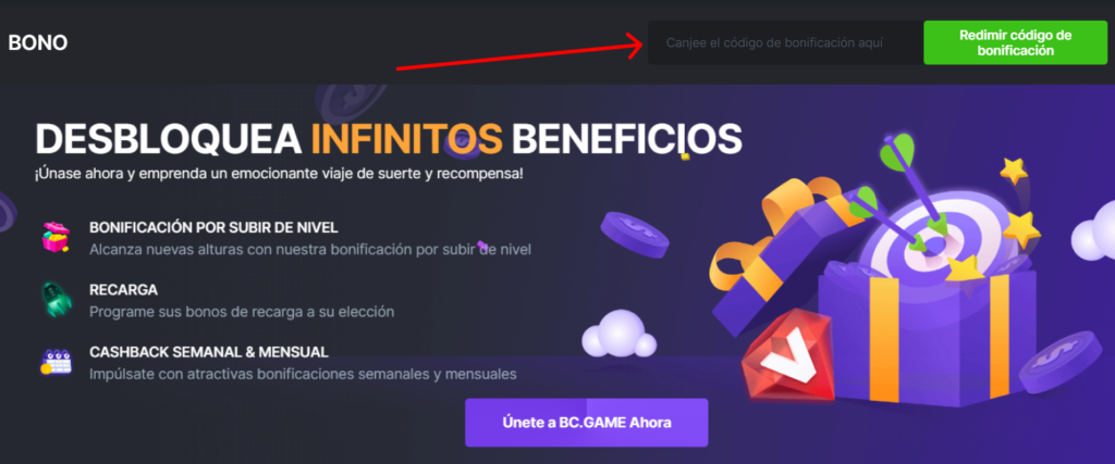  Descubre los códigos promocionales exclusivos de BC.Game para obtener bonificaciones y ventajas adicionales.