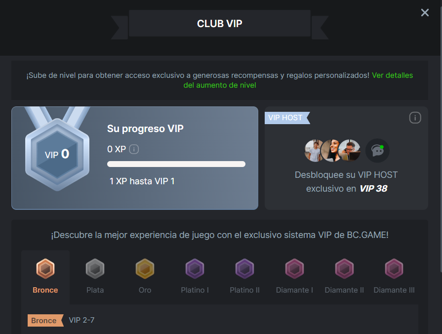 Imagen de las recompensas VIP en BC.Game: Explora los exclusivos beneficios y premios que te esperan como miembro VIP en BC.Game.